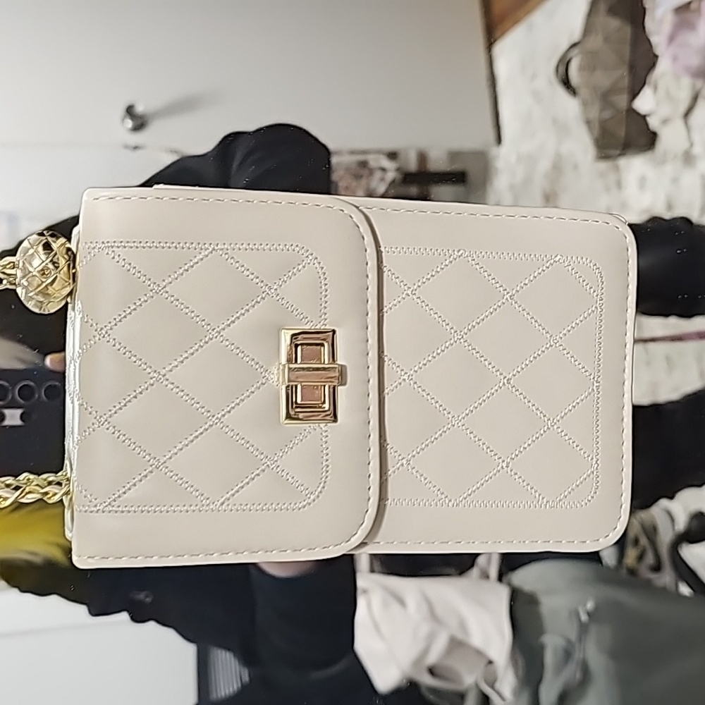 Beige & Gold Eco Leather AllSaints handbag